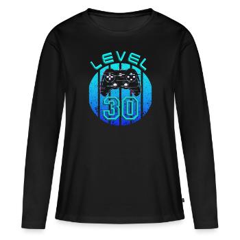30 ans - Cadeau pour 30 ans - T-shirt manches longues Premium bio Femme - noir - Devant - Julia (174cm)