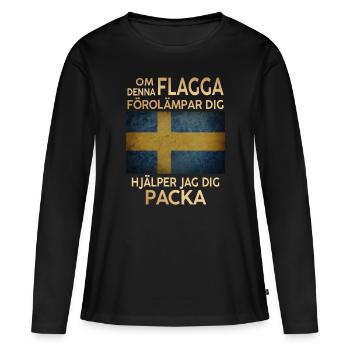 SI CE DRAPEAU VOUS OFFENSE, JE VOUS AIDERAI - T-shirt manches longues Premium bio Femme - noir - Devant - Julia (174cm)