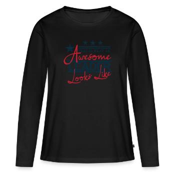 leader - Women's Premium Organic Long Sleeve Shirt - black - Front - Julia (174cm)