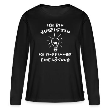 Juristin Beruf Lustige Spruch Jurist Jura Geschenk - Frauen Premium Bio Langarmshirt - Schwarz - Vorne - Julia (174cm)