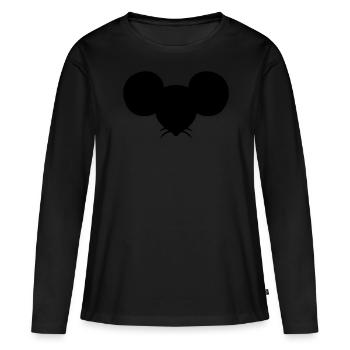 Souris Souris Tête Souris Souris - T-shirt manches longues Premium bio Femme - noir - Devant - Julia (174cm)