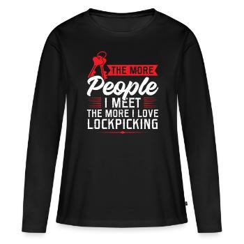 J’adore le lockpicking | | de prélèvement de serrure Sélecteur de serrure - T-shirt manches longues Premium bio Femme - noir - Devant - Julia (174cm)