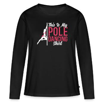 This is My Pole Dancing Shirt - Pole Dancer - T-shirt manches longues Premium bio Femme - noir - Devant - Julia (174cm)