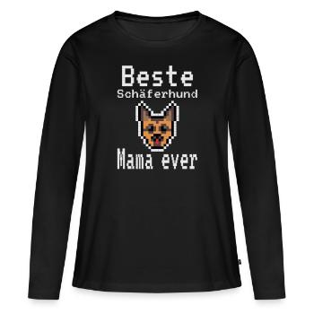 Beste Schäferhund Mama ever - Frauen Premium Bio Langarmshirt - Schwarz - Vorne - Julia (174cm)