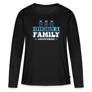 Officiellement une famille - Journée de l’adoption - T-shirt manches longues Premium bio Femme - noir - Devant - Julia (174cm)