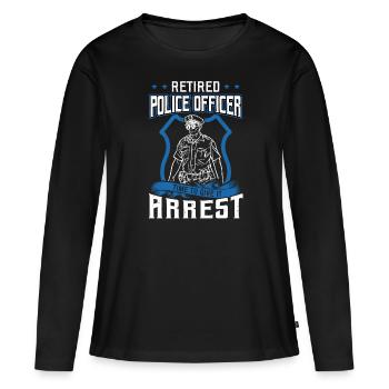 Polizeibeamter Im Ruhestand - Frauen Premium Bio Langarmshirt - Schwarz - Vorne - Julia (174cm)