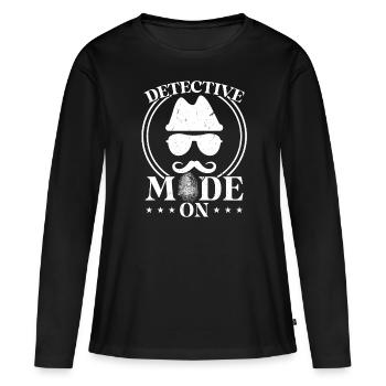 Detective Mode On - Women's Premium Organic Long Sleeve Shirt - black - Front - Julia (174cm)