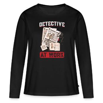 Detective at work - Women's Premium Organic Long Sleeve Shirt - black - Front - Julia (174cm)