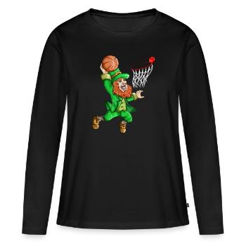 Kobold Basketball St Patricks Day Fan Kids Outfit - T-shirt manches longues Premium bio Femme - noir - Devant - Julia (174cm)