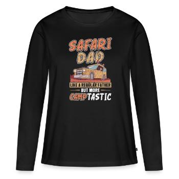 Safari Père - Safari En Famille - T-shirt manches longues Premium bio Femme - noir - Devant - Julia (174cm)