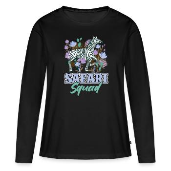 Safari Squad - Safari en famille - T-shirt manches longues Premium bio Femme - noir - Devant - Julia (174cm)