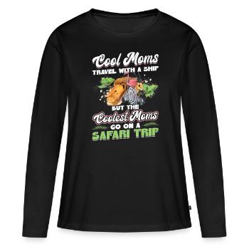 Safari Maman - Safari en famille - T-shirt manches longues Premium bio Femme - noir - Devant - Julia (174cm)