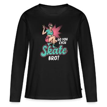 Pouvez-vous patiner du tout, frère - patin à roulettes - T-shirt manches longues Premium bio Femme - noir - Devant - Julia (174cm)