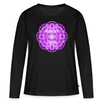 Moment de vérité - T-shirt manches longues Premium bio Femme - noir - Devant - Julia (174cm)