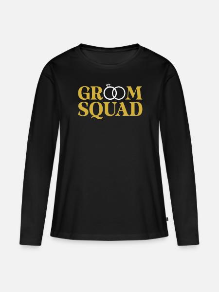 Bräutigam Squad - Frauen Premium Bio Langarmshirt - Schwarz
