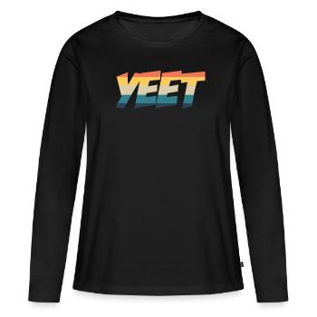 Yeet meme yeeted Slang Boys M dchen Teen Teen Re - T-shirt manches longues Premium bio Femme - noir - Devant - Julia (174cm)