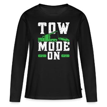 Tow Mode On - Tow Trucker - Frauen Premium Bio Langarmshirt - Schwarz - Vorne - Julia (174cm)
