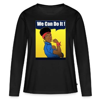 Strong Woman Vintage Retro Gift Idea Mom Sister - Women's Premium Organic Long Sleeve Shirt - black - Front - Julia (174cm)