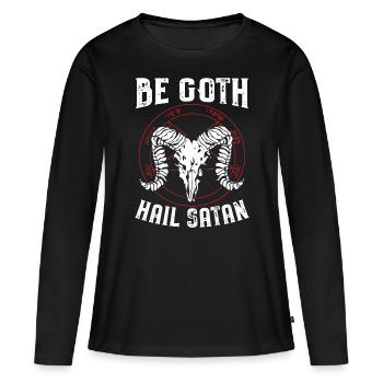 Satan Devil Gifts | Satanisme Horreur gothique - T-shirt manches longues Premium bio Femme - noir - Devant - Julia (174cm)