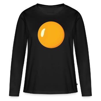 Eigelb Kost�m Einfache Eierliebhaber Halloween Ei - Frauen Premium Bio Langarmshirt - Schwarz - Vorne - Julia (174cm)