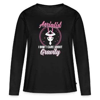 Je ne me soucie pas de la gravité - Aerialist - T-shirt manches longues Premium bio Femme - noir - Devant - Julia (174cm)