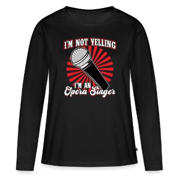 Je suis un chanteur d’opéra - T-shirt manches longues Premium bio Femme - noir - Devant - Julia (174cm)
