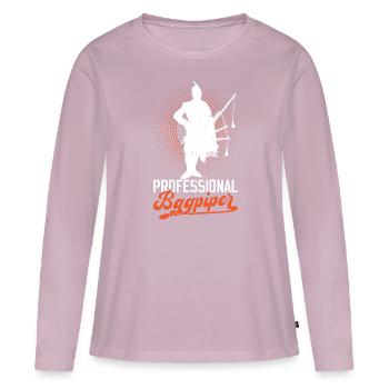 Joueur de cornemuse professionnel - T-shirt manches longues Premium bio Femme - rose poudré - Devant - Julia (174cm)