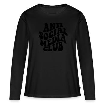 Anti -Social -Media -Club - Frauen Premium Bio Langarmshirt - Schwarz - Vorne - Julia (174cm)