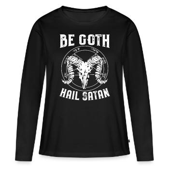 Satanisme Proverbes | Cadeaux d’horreur satanistes - T-shirt manches longues Premium bio Femme - noir - Devant - Julia (174cm)