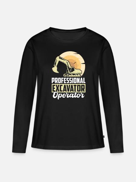 Professional Excavator Operator - Frauen Premium Bio Langarmshirt - Schwarz