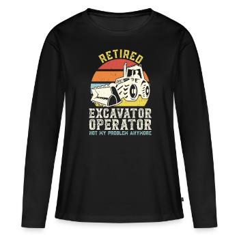 Retired Excavator Operator - Frauen Premium Bio Langarmshirt - Schwarz - Vorne - Julia (174cm)