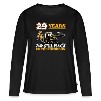 29 years - 29 years old - 29th birthday - excavator - Women's Premium Organic Long Sleeve Shirt - black - Front - Julia (174cm)