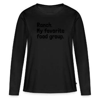 Ranch meine Lieblingsfood -Salat -Dressing Ranch - Frauen Premium Bio Langarmshirt - Schwarz - Vorne - Julia (174cm)