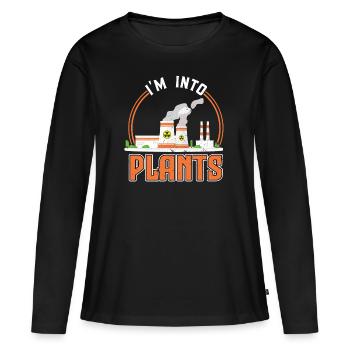 Je suis dans les centrales - Génie nucléaire - T-shirt manches longues Premium bio Femme - noir - Devant - Julia (174cm)