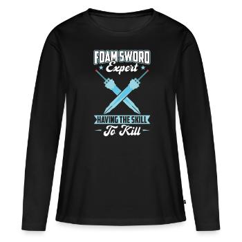 Foam Sword Expert - Larping - Women's Premium Organic Long Sleeve Shirt - black - Front - Julia (174cm)