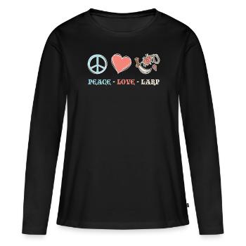 Paix. Amour. Larp. - Larping - T-shirt manches longues Premium bio Femme - noir - Devant - Julia (174cm)