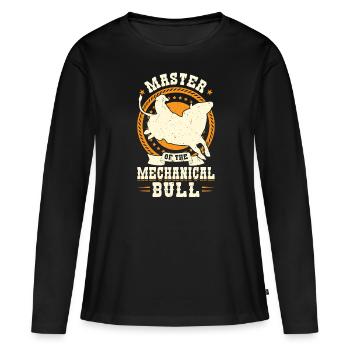 Maître du taureau mécanique - Bull Rider - T-shirt manches longues Premium bio Femme - noir - Devant - Julia (174cm)
