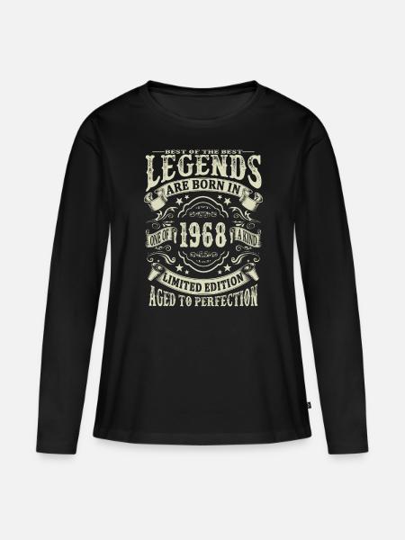 Legenden geboren 1968 - Frauen Premium Bio Langarmshirt - Schwarz