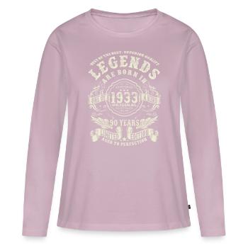 legends born in 1933 - 90 years old - Women's Premium Organic Long Sleeve Shirt - dusky pink - Front - Julia (174cm)
