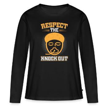 Respect The Knock Out - Anesthésiste - T-shirt manches longues Premium bio Femme - noir - Devant - Julia (174cm)