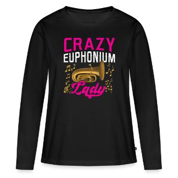 Crazy Euphonium Lady - T-shirt manches longues Premium bio Femme - noir - Devant - Julia (174cm)