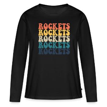 Rockets High School Rockets Sports Team Rockets - Frauen Premium Bio Langarmshirt - Schwarz - Vorne - Julia (174cm)