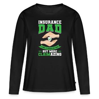Père d’assurance - Agent d’assurance - T-shirt manches longues Premium bio Femme - noir - Devant - Julia (174cm)