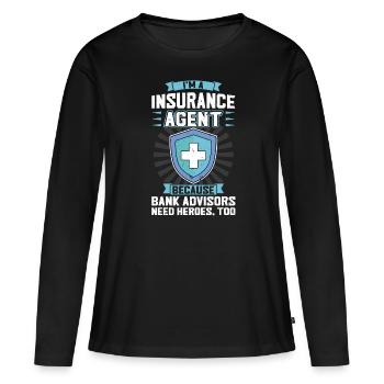 Insurance Agent - Frauen Premium Bio Langarmshirt - Schwarz - Vorne - Julia (174cm)