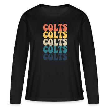 Colts High School Colts Sportteam Retro Colts - Frauen Premium Bio Langarmshirt - Schwarz - Vorne - Julia (174cm)