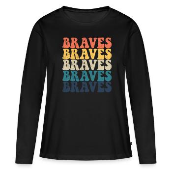 Braves High School Braves Sportteam Retro BravesVi - Frauen Premium Bio Langarmshirt - Schwarz - Vorne - Julia (174cm)