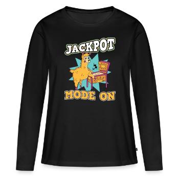 Mode Jackpot activé - Pinball - T-shirt manches longues Premium bio Femme - noir - Devant - Julia (174cm)
