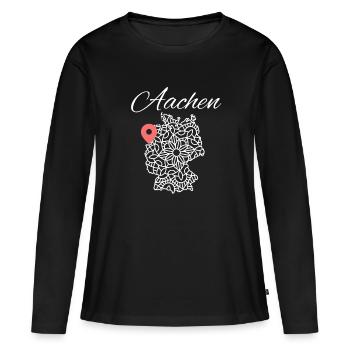 Aachen Deutschland Aachener Dom Germany - Frauen Premium Bio Langarmshirt - Schwarz - Vorne - Julia (174cm)