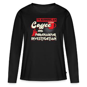 Café et enquête paranormale - T-shirt manches longues Premium bio Femme - noir - Devant - Julia (174cm)