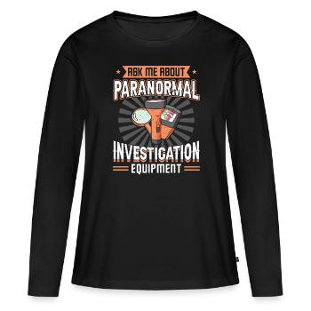 Équipement d’investigation paranormale - T-shirt manches longues Premium bio Femme - noir - Devant - Julia (174cm)